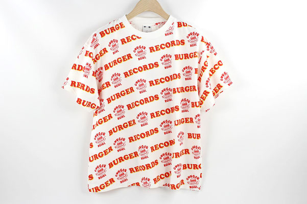 【GS206】X-girl × BURGER RECORDS PATTERNED BIG S/S TEE (WHITE) ￥6,000 +tax