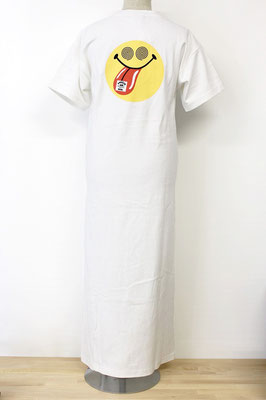 【GS209/210】X-girl × BURGER RECORDS SNAPPED TEE DRESS (WHITE/1,2/裏) ￥8,000 +tax