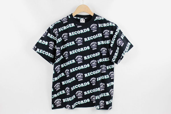 【GS207】X-girl × BURGER RECORDS PATTERNED BIG S/S TEE (BLACK) ￥6,000 +tax