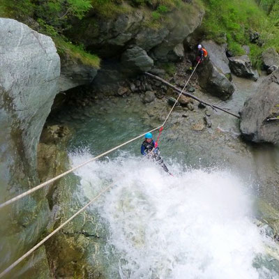 canyoning dans les hautes alpes, canyon de l'eychauda à pelvoux