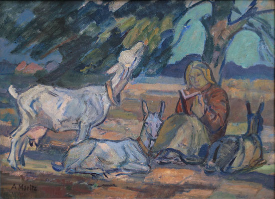 Arthur Moritz, Mädchen mit Ziegen