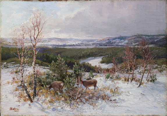 Bernhard Mühlig, Winterliche Landschaftsstudie, Lößnitzberge Radebeul