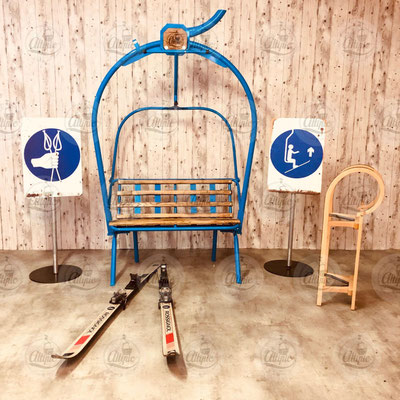 location pack décoration thème montagne télésiège bleu de ski 2 places 