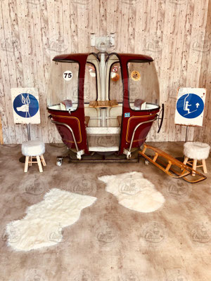 A la location télécabine cabine oeuf ski 4 places œuf 2 vitres bordeaux ( L185cm P120cm H208cm)