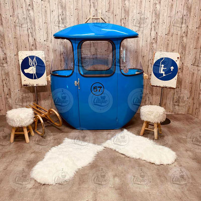 A la location télécabine cabine oeuf ski 2 places Mini bleu  (L160cm * h185cm * P73cm)