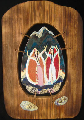 DIPTICH "Songs of the mountains" DANCE WINNER  Art Hot Enamel on copper,  2006  Диптих "ПЕСНИ ГОР" ТАНЕЦ ПОБЕДИТЕЛЮ горячая эмаль на меди, 2006