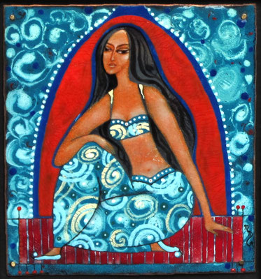 EAST BEAUTY (from the series - Women of the World)  copper, hot enamel 2007 ВОСТОЧНАЯ КРАСАВИЦА (из серии - Женщины Мира)  медь, горячая эмаль