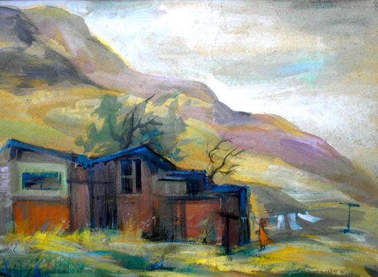 Painting "Before the storm" сardboard, acrylic, 40x40 cm, 2005  Created by Marina Pol-Malcev.      Перед грозой. Картон, акрил, 40Х40 см, 2005