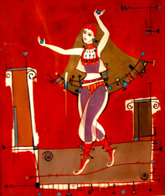 Dancer. Acrylic on canvas, 40x30 cm, 2005  Created by Marina Pol-Malcev     Живопись "Танцовщица" холст, акрил, 40Х30 см, 2005 г.