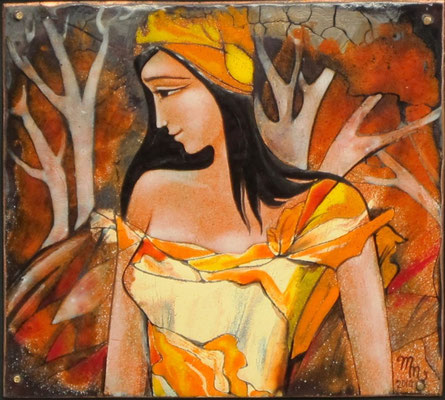  AUTUMN hot enamel on copper 2007  ОСЕНЬ горячая эмаль на меди
