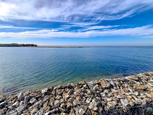 La foce del Serchio si getta nel mare