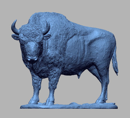 Bisonte 3D scan modelo escultor taxidermista