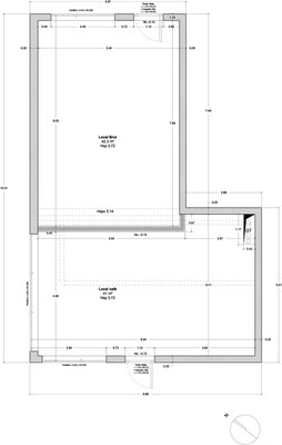PLAN DU LOCAL BRUT DIVISE EN DEUX PARTIES