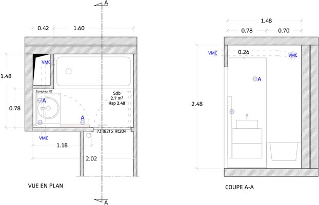 PLAN ET COUPE EXISTANT