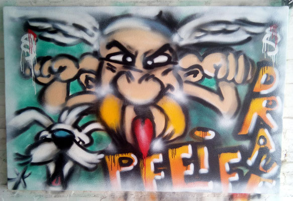 Asterix auf Leinwand 1,80 x 1,20