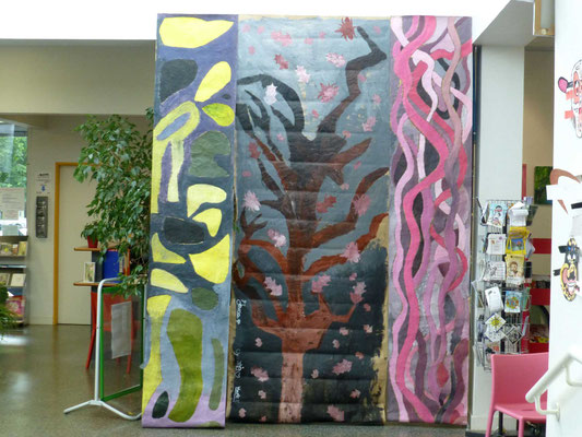 Décors pour le spectacle de fin d'année, avec les ateliers 8-10 ans d'Anaïs