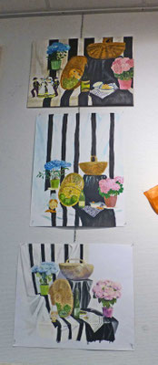 dessin d'observation, technique : peinture (gouache)