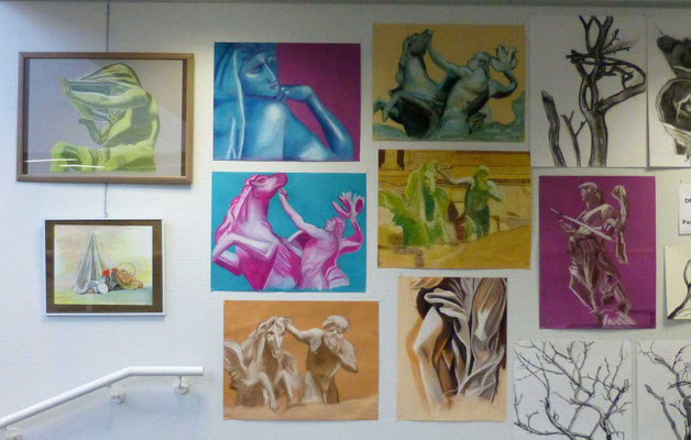 autour de la statuaire romaine, technique : pastel sec