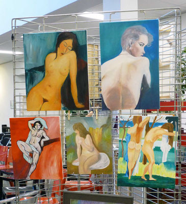 le nu féminin, technique : peinture à l'huile ou acrylique