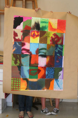 Marylin : pastels secs et gras sur photocopies