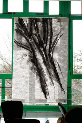 Acrylique sur tyvek, 1,20 m x 2 m      Lycée La Germinière à Rouillon (72)