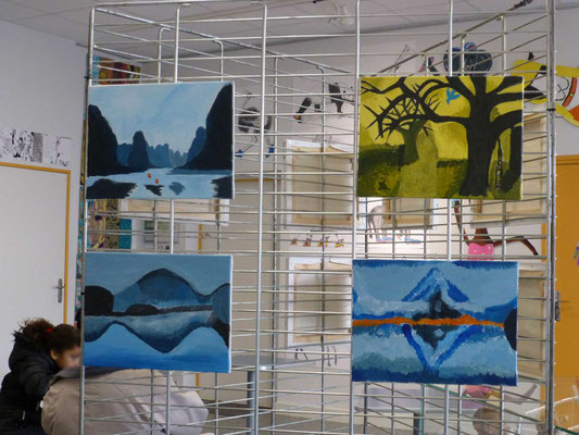 Paysages, camaïeu, tonique et reflet, huile sur toile