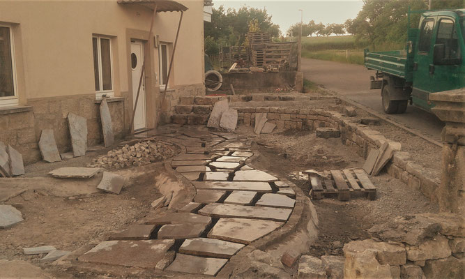 Natursteinarbeiten Pflasterarbeiten Trockenmauer Würzburg