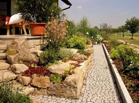 Steingarten/Weg Granitmosaikpflaster