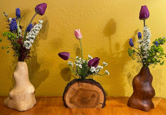 Astscheibenvase Kirsche - Vase Scheinzypresse/ Birne