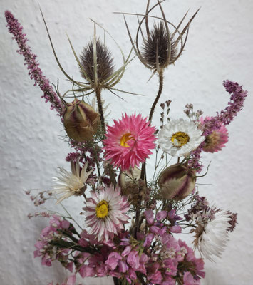 TrockenblumenArrangement "RosaRot"