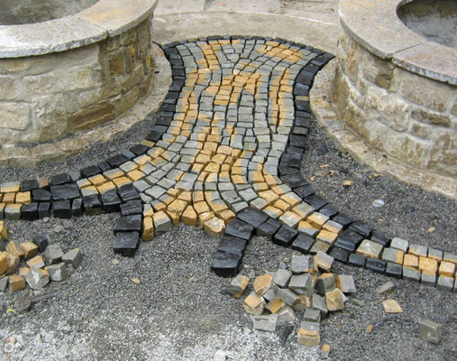 Mosaikpflaster/Zugang Sitzplatz