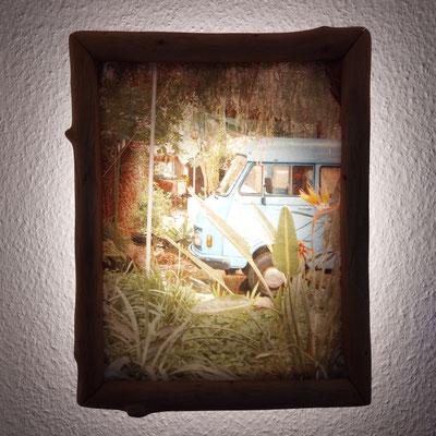 Bilderrahmen aus Wildholzästen - Lampe