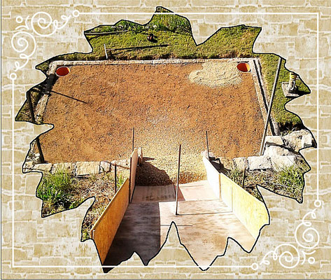 Sitzplatz Einfassung Muschelkalkpflaster/Quarzkies 2/8