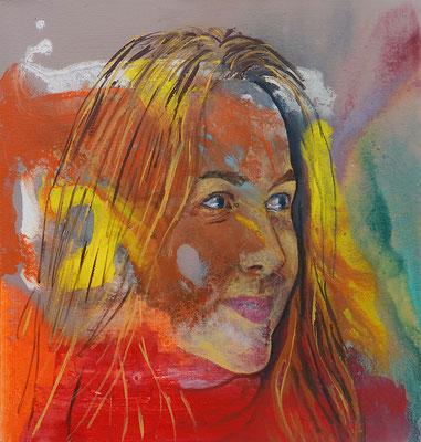 "Judith", Acryl auf Leinwand, 50 x 50, 2023 Künstler: Christian Gloystein (Privatbesitz)