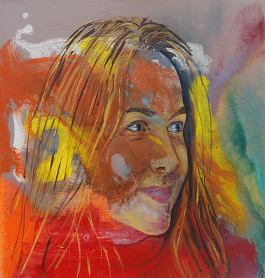 "Judith", Acryl auf Leinwand, 50 x 50, 2023 Künstler: Christian Gloystein (Privatbesitz)
