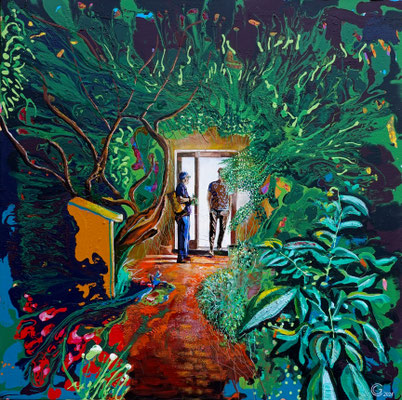 "Im Dschungel", Acryl auf Leinwand, 130 x 130, 2025 Künstler: Christian Gloystein