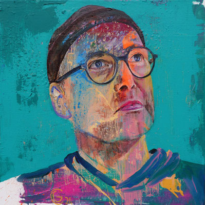 "Selbstportrait", Acryl auf Leinwand, 50 x 50, 2024 Künstler: Christian Gloystein