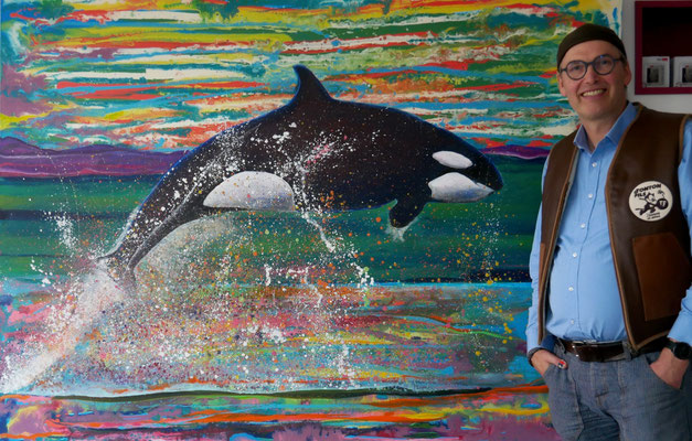 "Orca", Acryl auf Leinwand, 170 x 110, 2025 Künstler: Christian Gloystein 