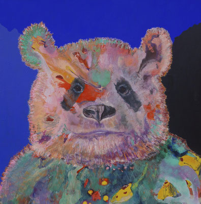 "Panda Reloaded", Acryl auf Leinwand, 130 x 130, 2025 Künstler: Christian Gloystein 