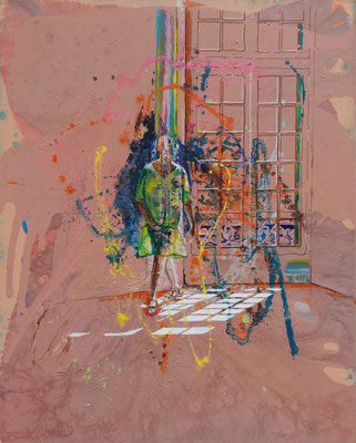 "Übergang in den Raum", Acryl auf Leinwand, 100 x 80, 2025 Künstler: Christian Gloystein 