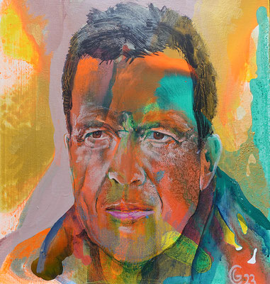"Lothar Matthäus", Acryl auf Leinwand, 50 x 50, 2023 Künstler: Christian Gloystein