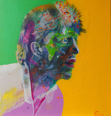 "Boris Becker", Acryl auf Leinwand, 50 x 50, 2023 Künstler: Christian Gloystein