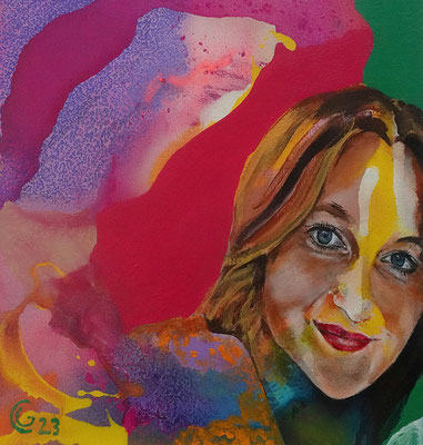"Hannah", Acryl auf Leinwand, 50 x 50, 2023 Künstler: Christian Gloystein (Privatbesitz)