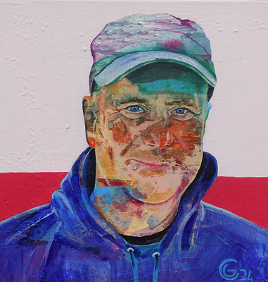 "Martin", Acryl auf Leinwand, 50 x 50, 2024 Künstler: Christian Gloystein (Privatbesitz)