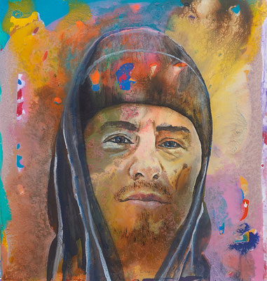 "Moritz", Acryl auf Leinwand, 50 x 50, 2023 Künstler: Christian Gloystein (Privatbesitz)