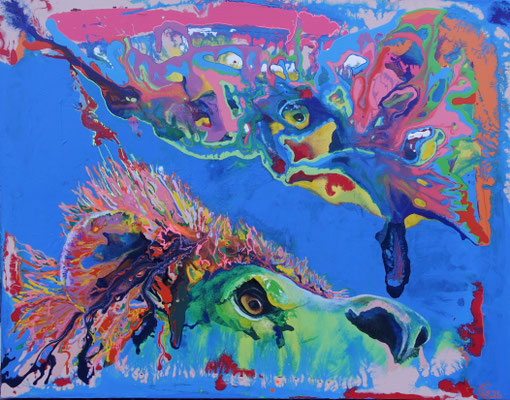 "Löwe", Acryl auf Leinwand, 130 x 130, 2025 Künstler: Christian Gloystein 