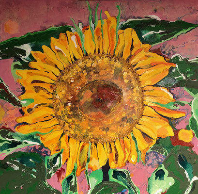 "Sonnenblume", Acryl auf Leinwand, 70 x 70, 2020 Künstler: Christian Gloystein 