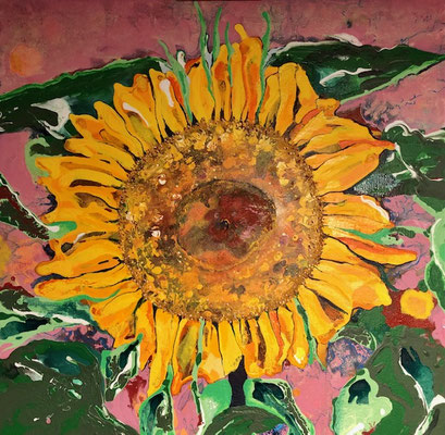 "Sonnenblume", Acryl auf Leinwand, 70 x 70, 2020 Künstler: Christian Gloystein 