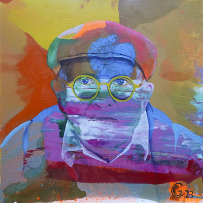 "David Hockney", Acryl auf Leinwand, 50 x 50, 2023 Künstler: Christian Gloystein
