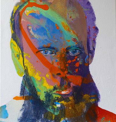 "Dostojewski", Acryl auf Leinwand, 50 x 50, 2023 Künstler: Christian Gloystein